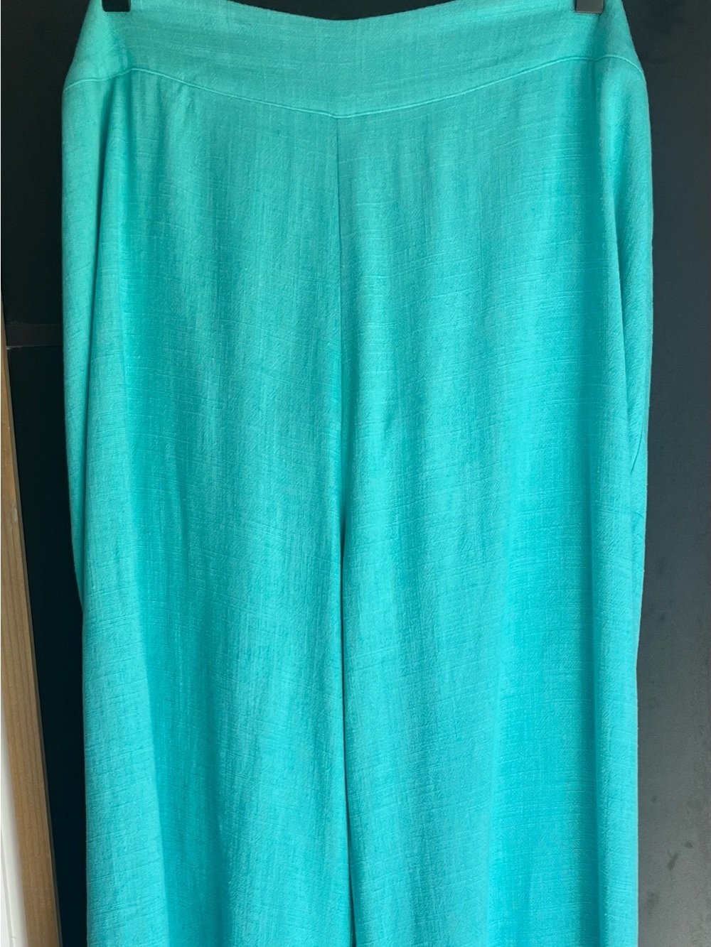 SOFT SURROUNDINGS Rayon Linen Blend Wide Leg Pants | Elastic Waist | L